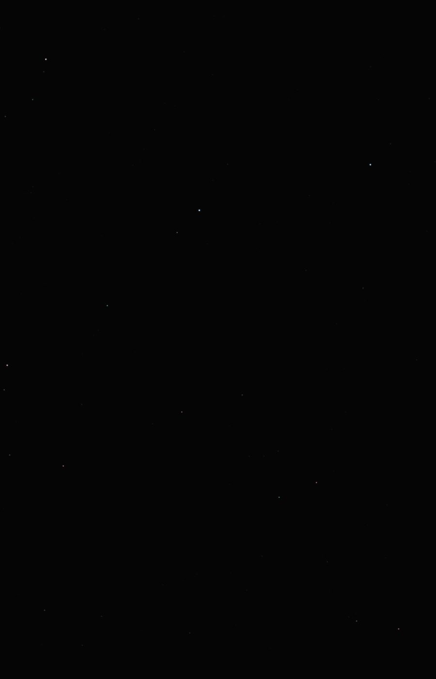 A stacked FITS from a Seestar, unstretched: almost entirely black with a scattering of faint stars
