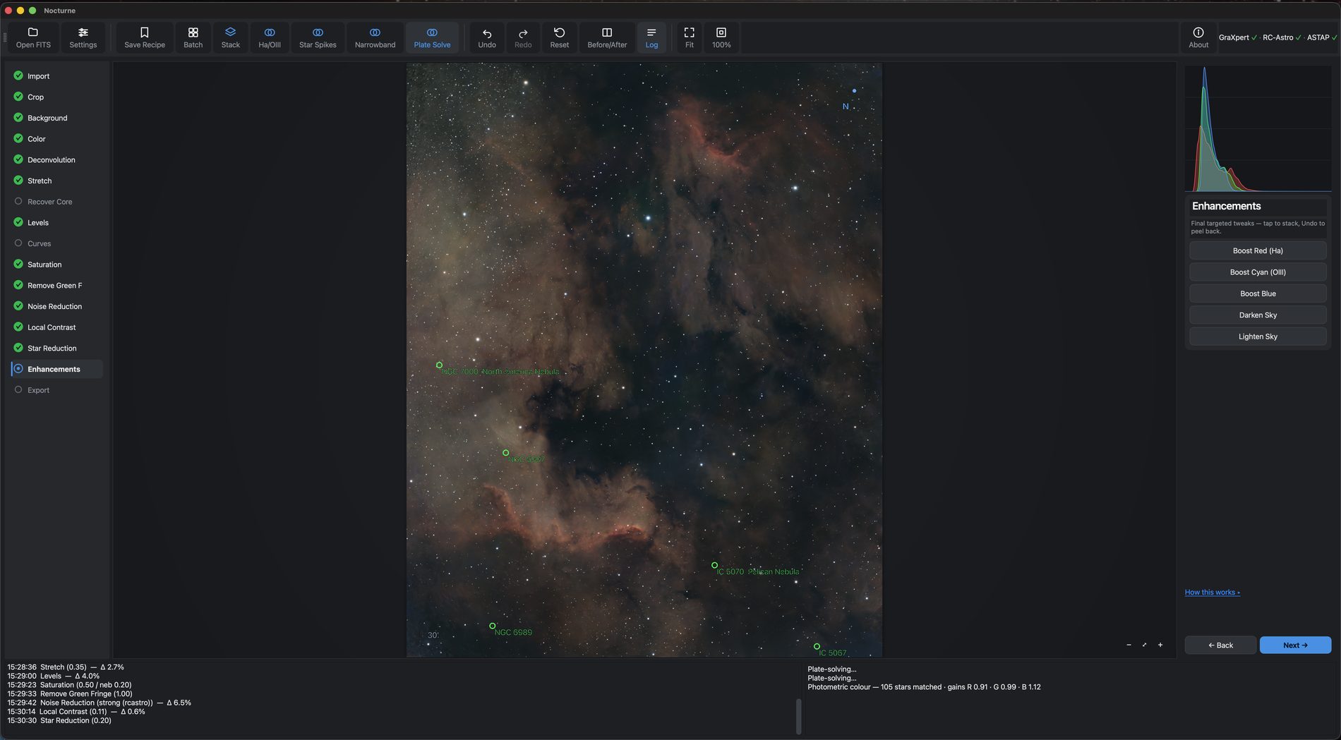 A dualband nebula master before narrowband colour mapping