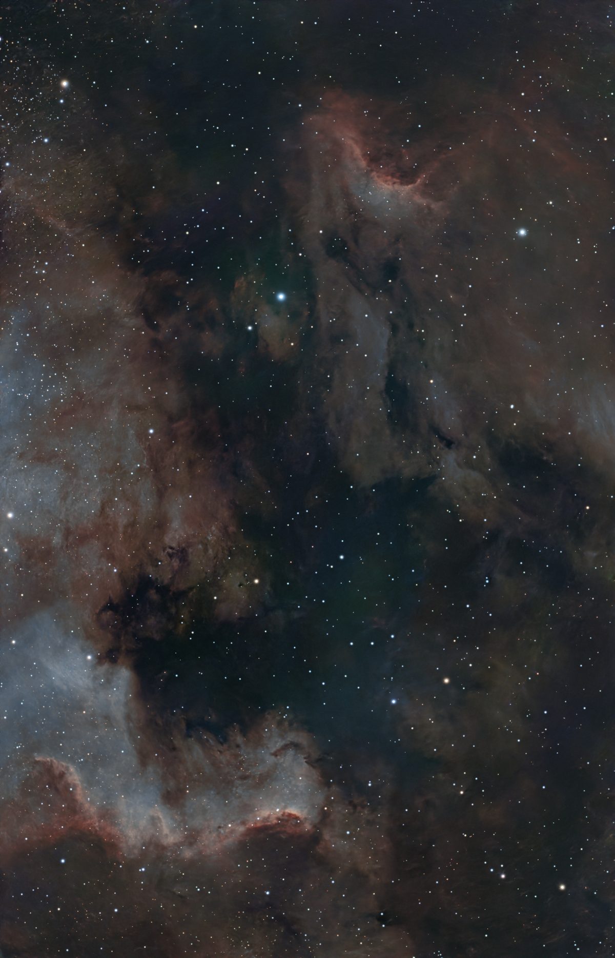 A nebula rendered in finished narrowband colour